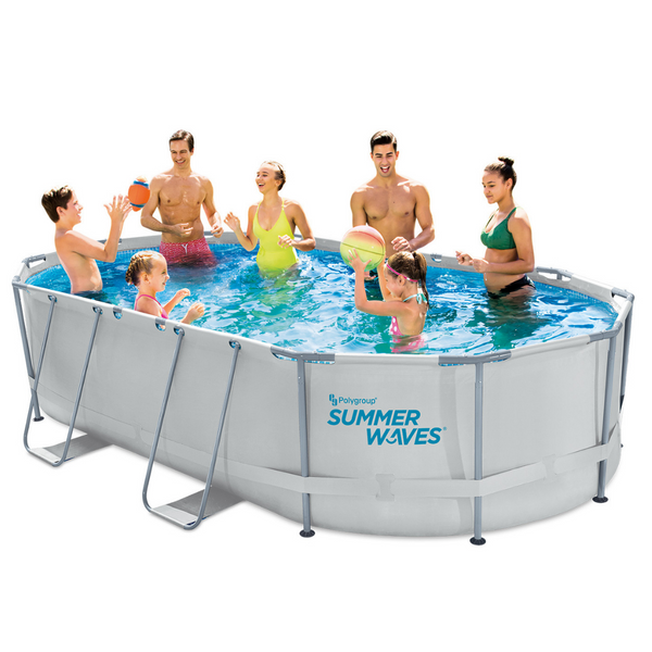 9'10" Summer Waves Active Frame Oval Pool with pump.