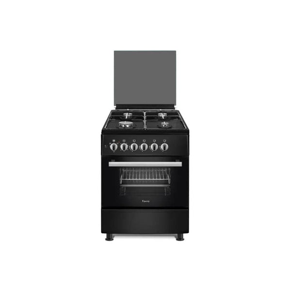 Ferre 60cm 4 Gas Burner Electric Oven - Black.