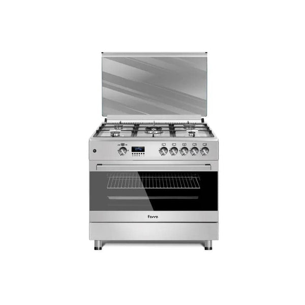 Ferre 5 Gas Burner With Wok Gas Oven - Stainless Steel.