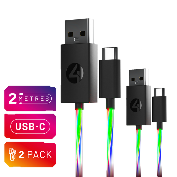 ABP: 4GAMERS LIGHT UP CABLE 2M TWIN PACK