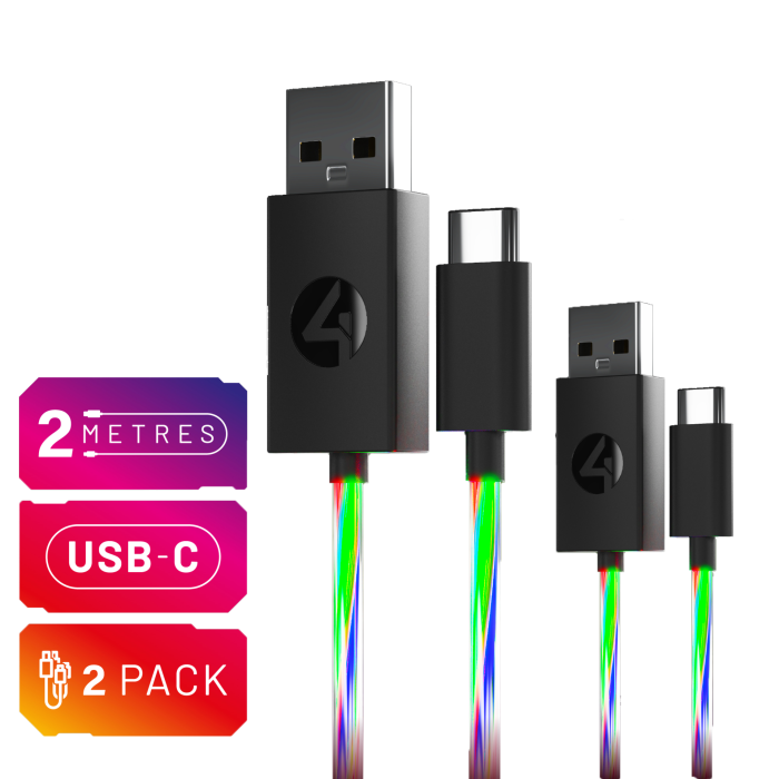 ABP: 4GAMERS LIGHT UP CABLE 2M TWIN PACK