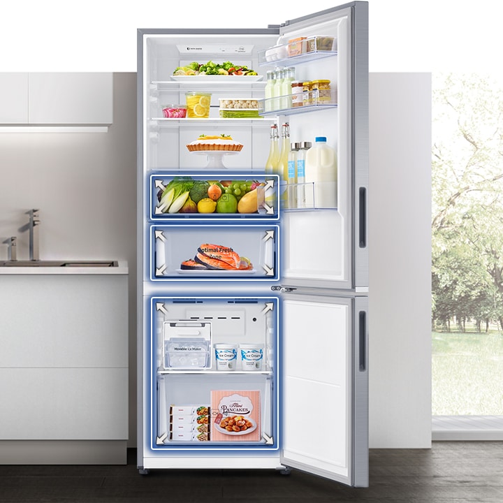 SAMSUNG 253L, BOTTOM FREEZER REFRIGERATOR