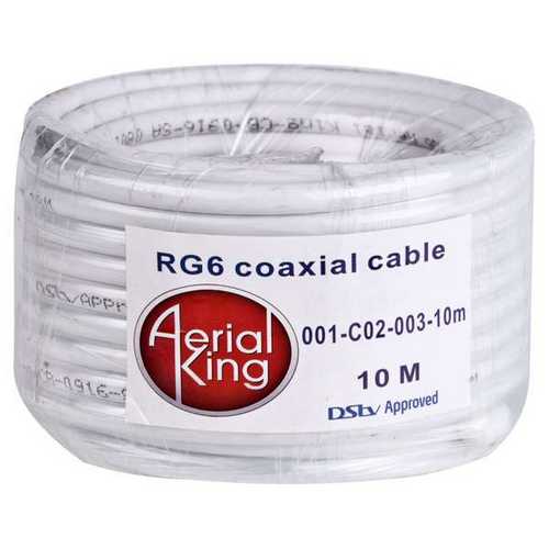 Cable Rg6 White (10mt) 64 Braid.