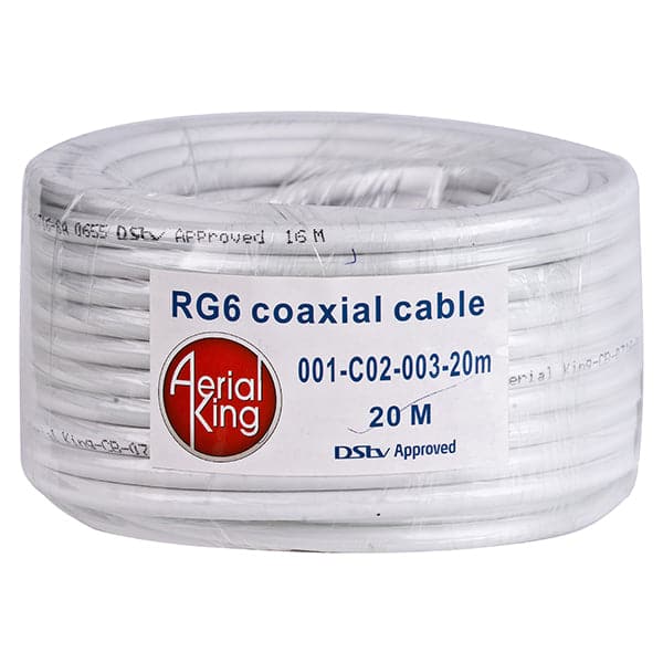 Cable Rg6 White (20mt) 64 Braid.