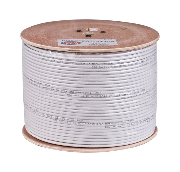 Cable Rg6 White (300mt) 64 Braid.