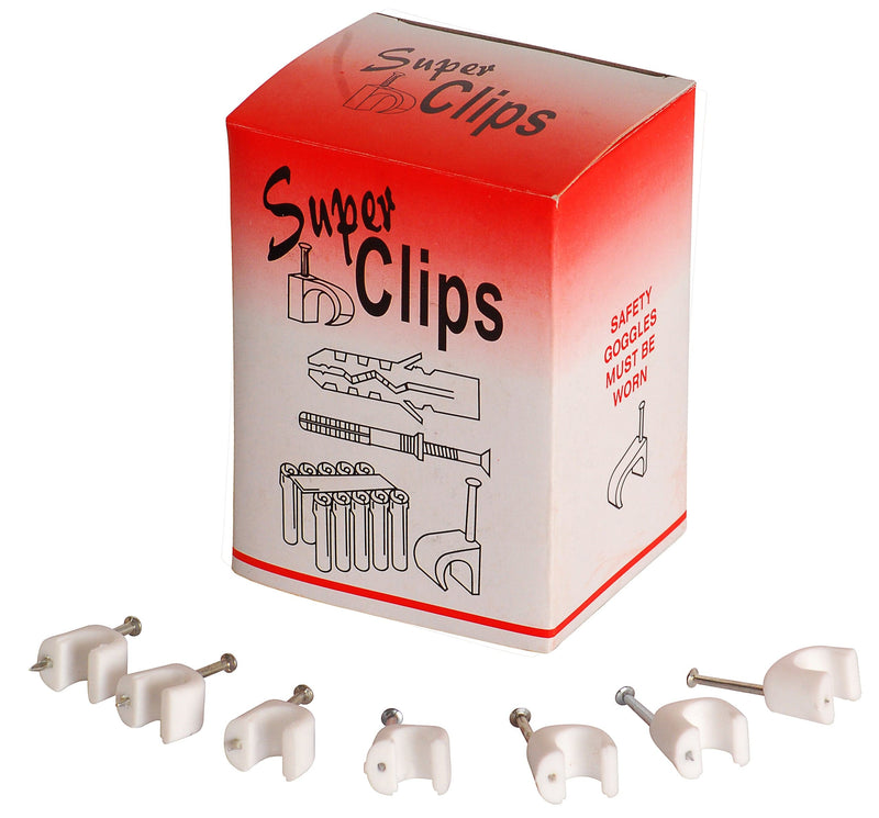 Cable Clips 7mm White X 100.