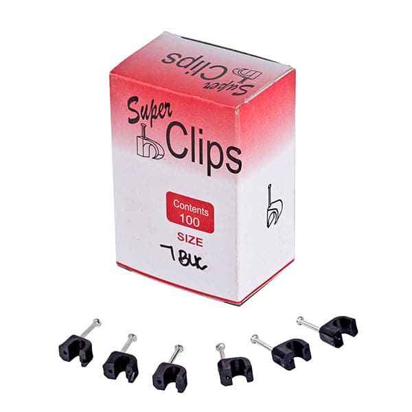 Clip Cable 7mm Black (100/box).