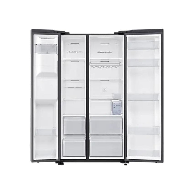 Samsung 617L Side By Side Fridge With Ice Dispenser - Gentle Black.