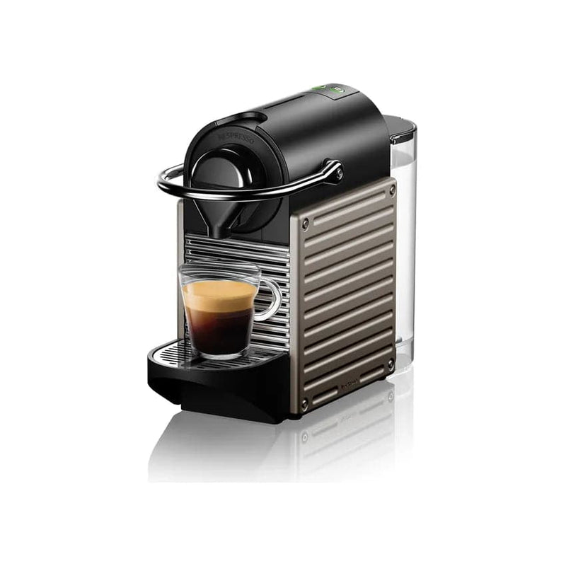 Nespresso Pixie Automatic Espresso Machine With Aeroccino Milk Frother - Electric Titanium.