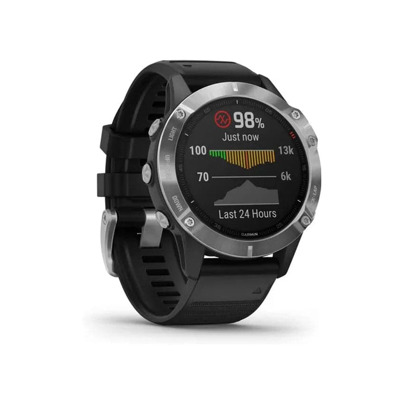 Garmin Fēnix® 6 47mm Standard Edition - Silver With Black Band.