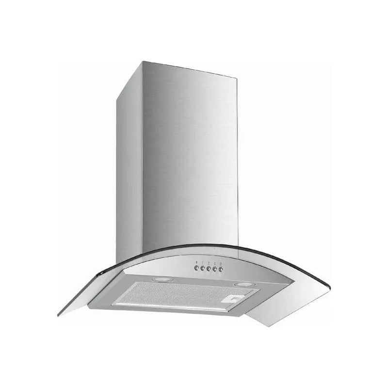 Euroair 60cm Wall Cooker Hood - Curved Glass & Stainless Steel.