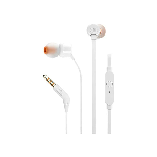 JBL Tune 110 In Ear Headphone + Mic - White.