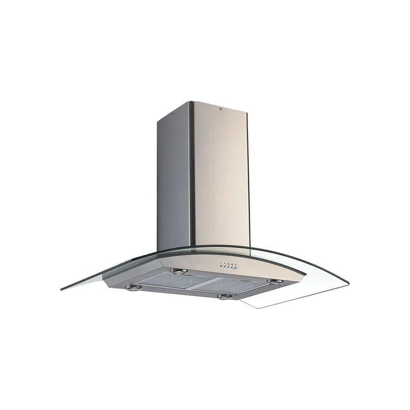 Falco 90cm Island Curved Glass Extractor Fan.