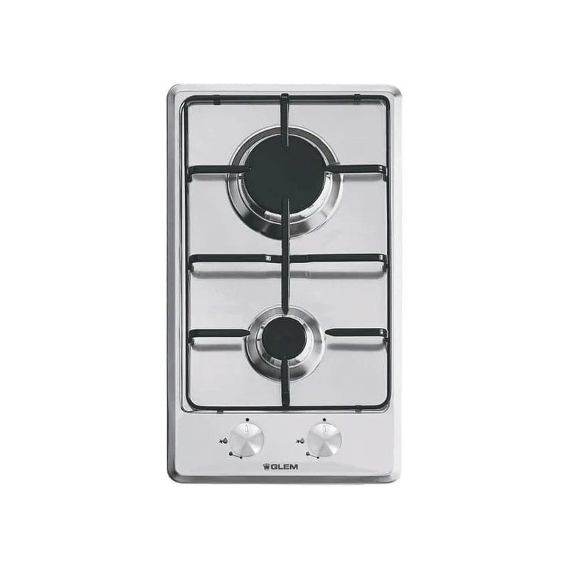 Glem 30cm Built-in Gas Hob - Stainless Steel.