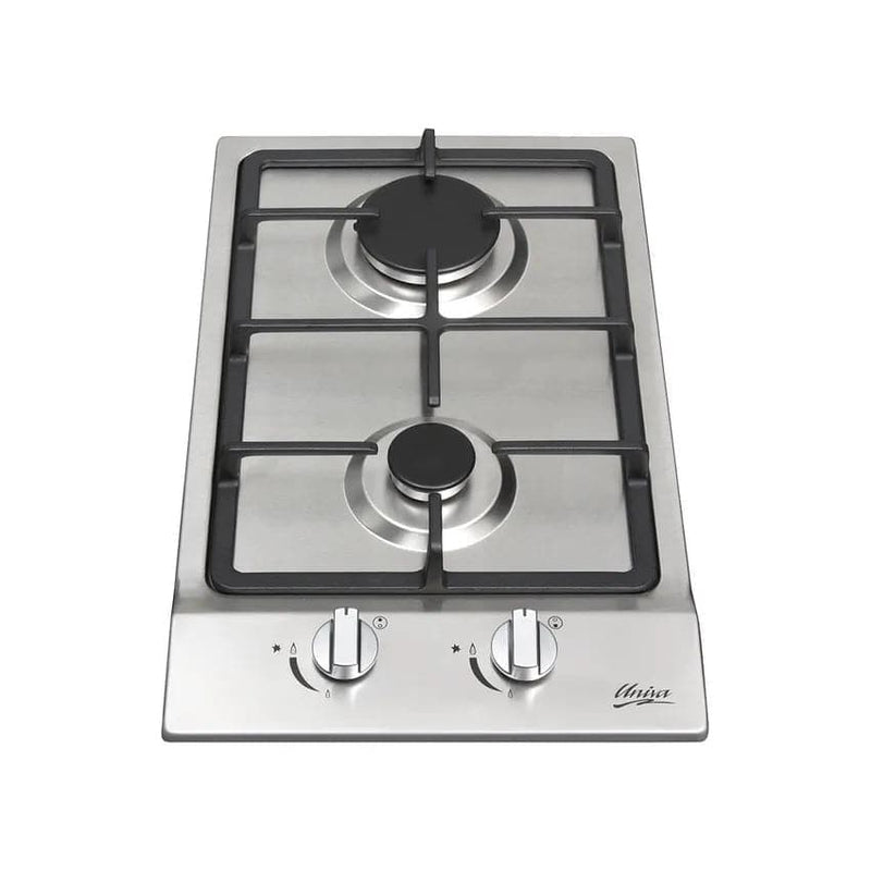 Univa 2 Burner Gas Hob - Stainless Steel.