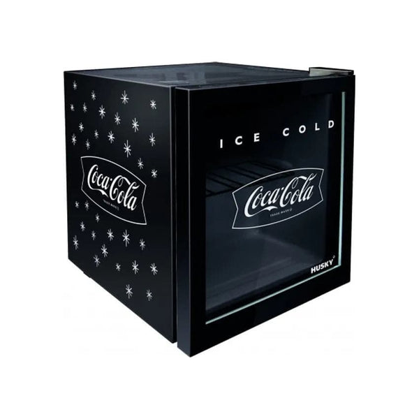 Husky Coca Cola 46L Counter-top Bar Fridge With Glass Door - Black.