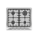 Ferre 4 Burner Cast Iron Hob With Wok Burner - Inox Silver.