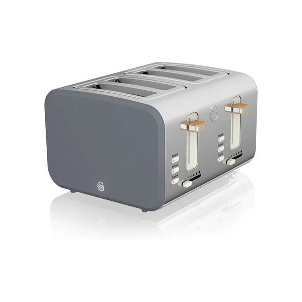 Swan Nordic 4 Slice Stainless Steel Toaster - Slate Grey.