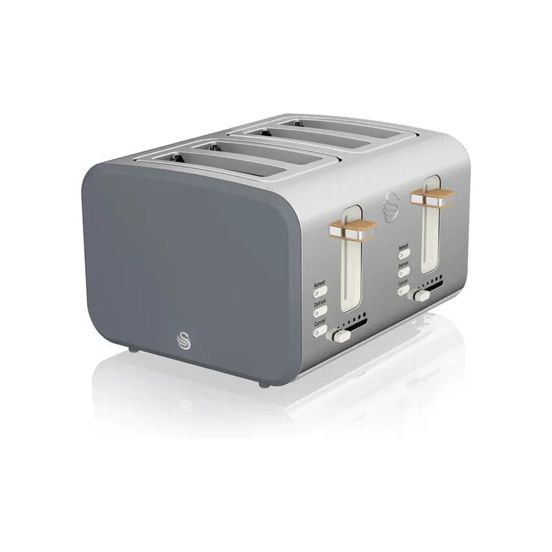 Swan Nordic 4 Slice Stainless Steel Toaster - Slate Grey.