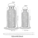 Rhinestone Decor Double Walled Stainless Steel Insulated Bottle - Silver