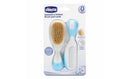 Brush and Comb Natural Bristles Blue & White.
