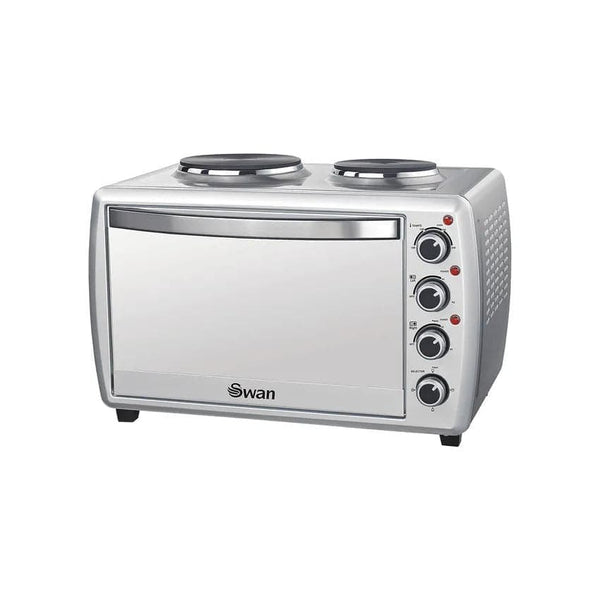 Swan 28L Compact Oven With Two Hotplates.