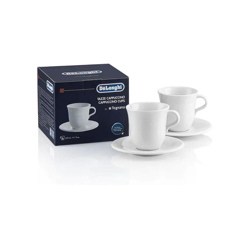 De'longhi Porcelain Cappuccino Cups And Saucers.