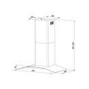 Falco 90cm Curved Glass Extractor.