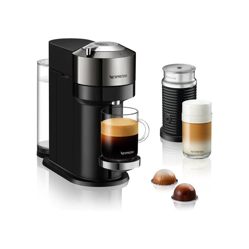 Nespresso Vertuo Coffee Machine - Dark Chrome + Free Coffee Voucher.