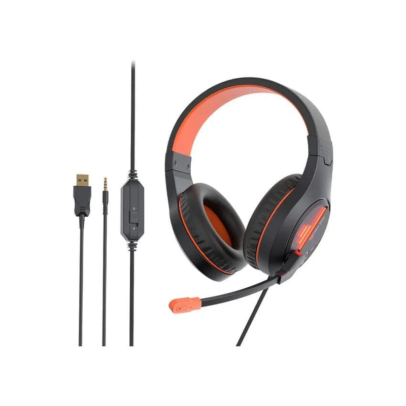 Meetion Hp021 3.5mm Gaming Headset + Usb - Black & Orange.