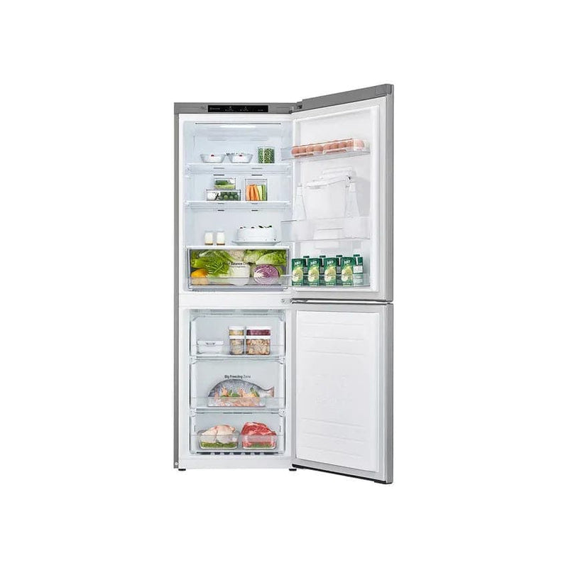 LG 301L Nett Bottom Mount Combi Fridge With Water Dispenser - Platinum Silver.