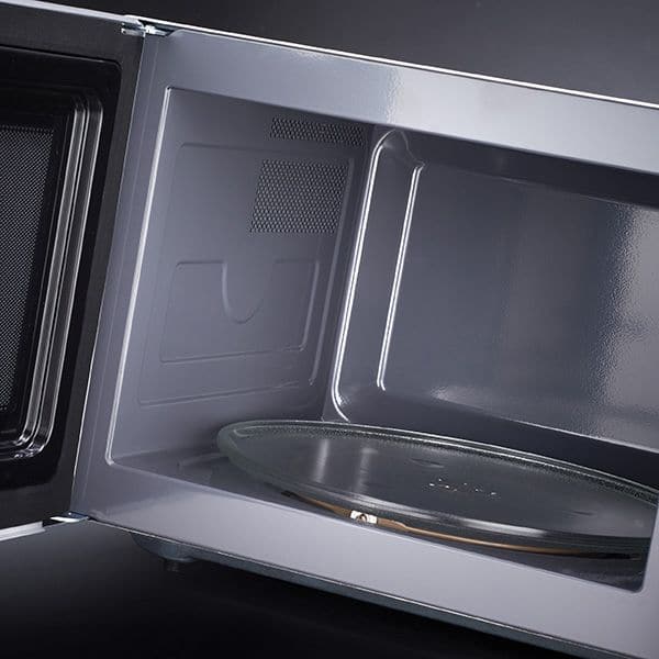 30L Electric Silver Microwave With Mirror Finish.