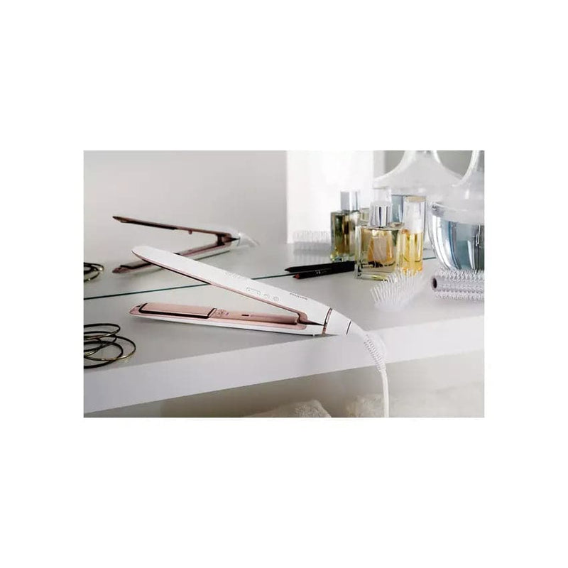 Philips Moistureprotect Straightener - Pearl White & Rose Gold.