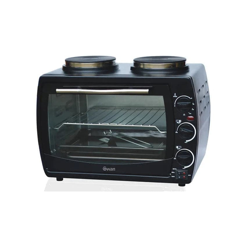 Swan 22L Compact Oven With Two Hotplates.