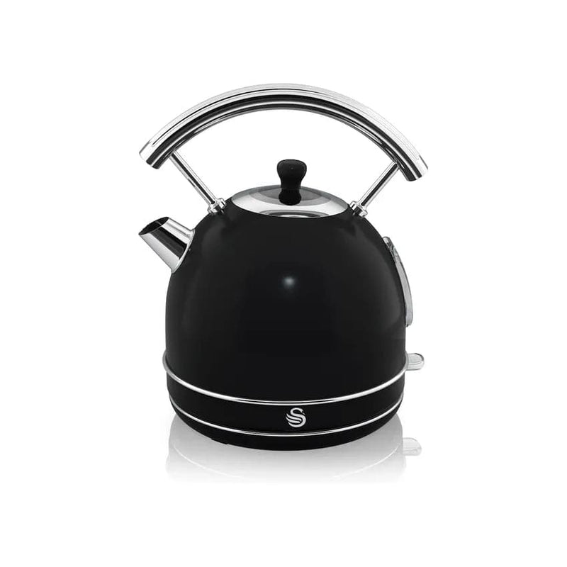 Swan 1.7L Retro Dome Cordless Kettle - Black.