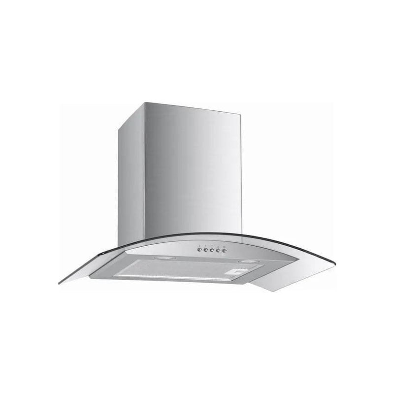 Euroair 90cm Wall Cooker Hood - Curved Glass & Stainless Steel.