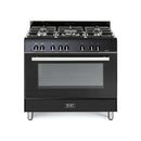 Elba 90cm Classic Gas Cooker/Electric Oven - Black.