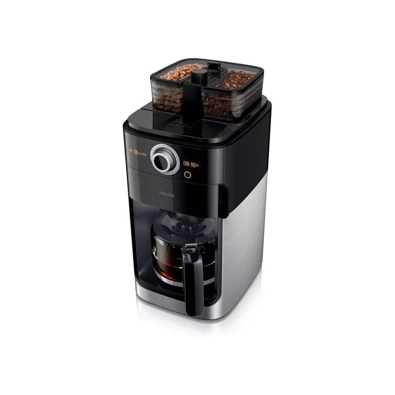 Philips 1.2L Grind & Brew Coffee Maker - Black/silver.