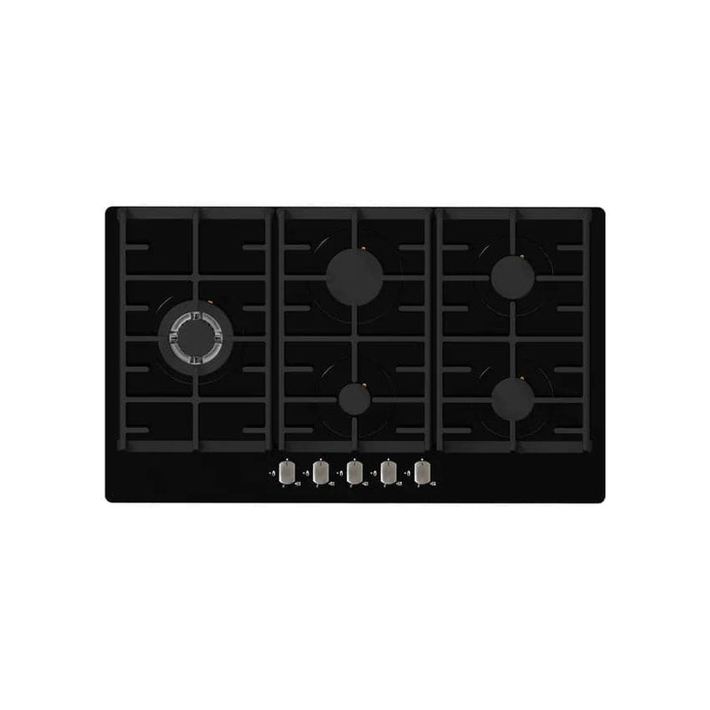 Falco 90cm Glass Gas Hob - Black.