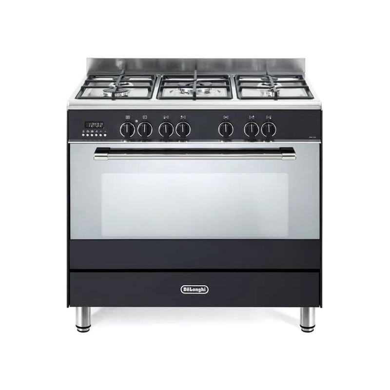 De longhi Classic 90cm Electric Oven With 5 Gas Burners Black