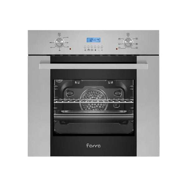 Ferre 60cm 6 Function Electric Under Counter Or Eye Level Oven - Stainless Steel.
