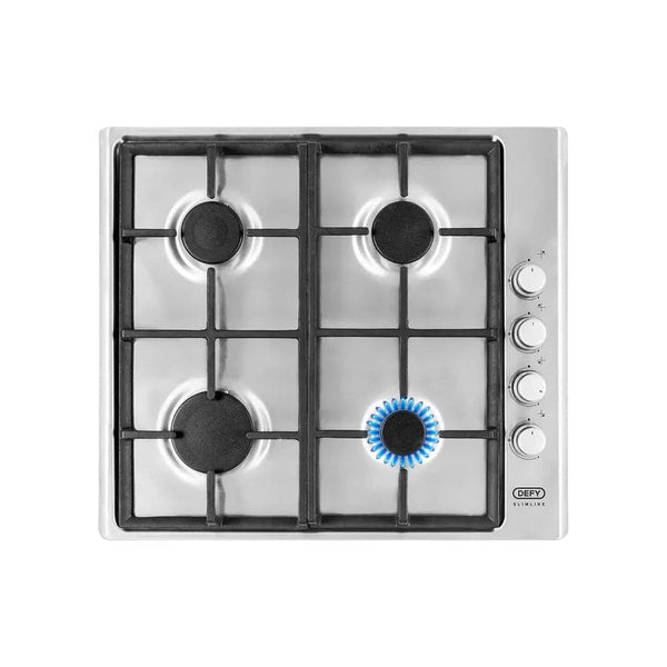 Defy 4 Slimline Gas Hob Side Control - Stainless Steel.