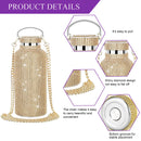 Rhinestone Decor Double Walled Stainless Steel Insulated Bottle - Gold