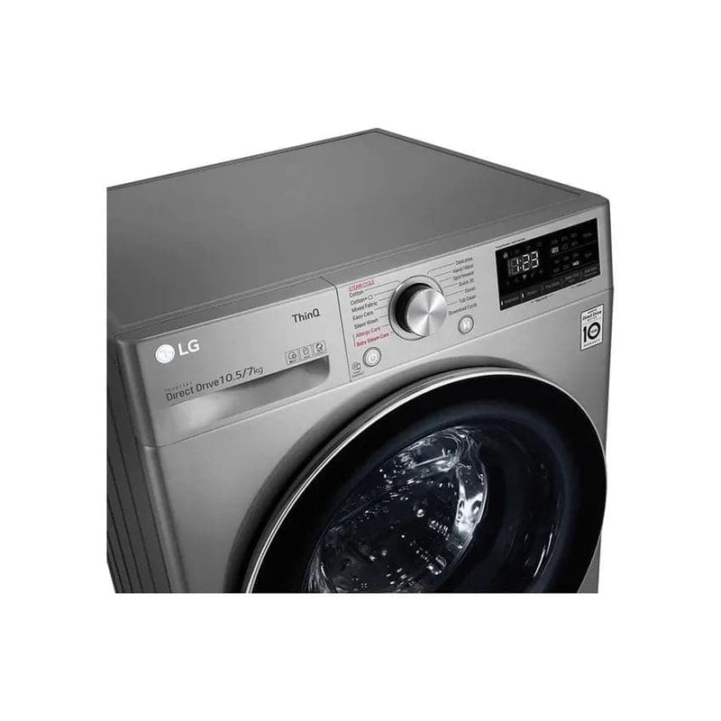 LG 10.5kg Wash / 7kg Dry Ai Dd Washer Dryer Combo - Silver Vivace.