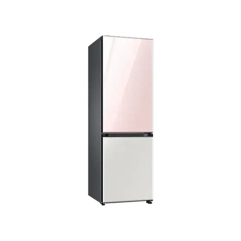 Samsung 328L Nett Bespoke Frost Free Top Fridge Bottom Freezer Combination Fridge - Glam Pink + Glam White.