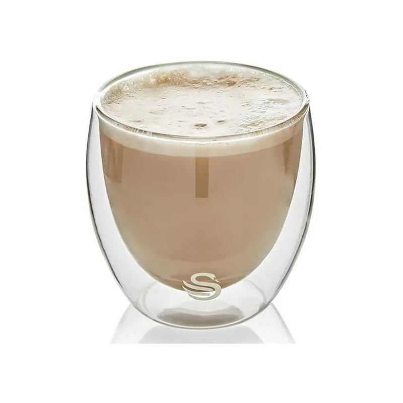 Swan 4 X 250ml Cappuccino Double Wall Glasses.