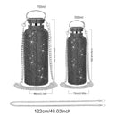 Rhinestone Decor Double Walled Stainless Steel Insulated Bottle - Black