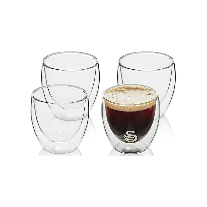 Swan 4 X 100 Ml Espresso Double Wall Glasses.