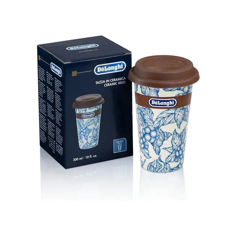 De'longhi Blu Flower Ceramic Travel Mug.