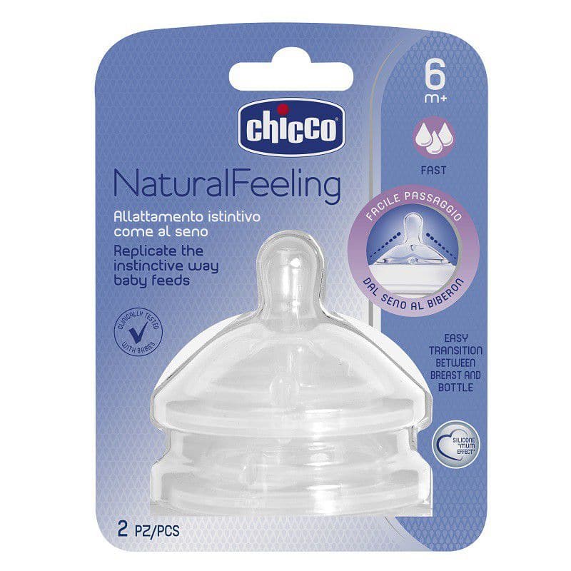 Natural Feeling Teat 6M+ Fast Flow - Set Of 2.